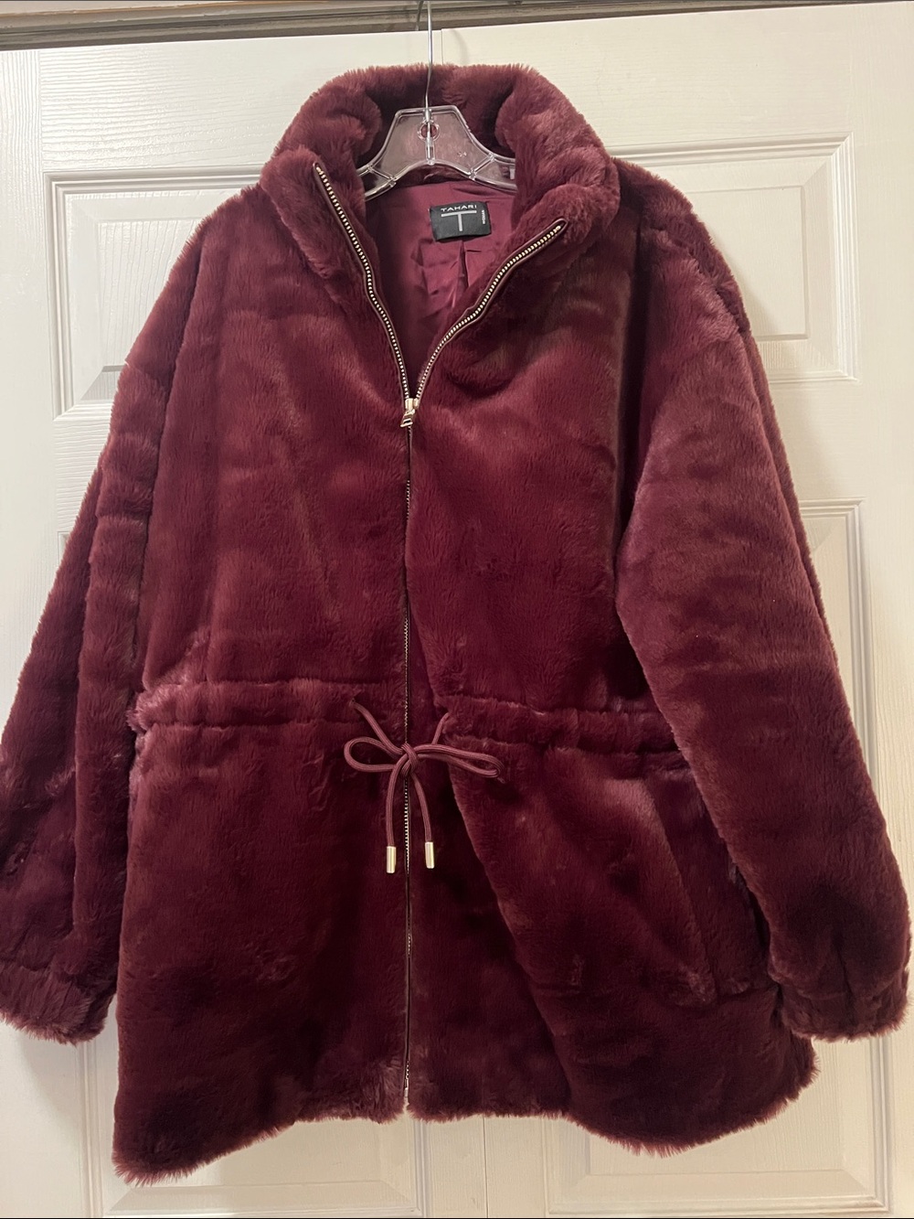 Tahari Faux Fur Drawstring Woman’s Jacket